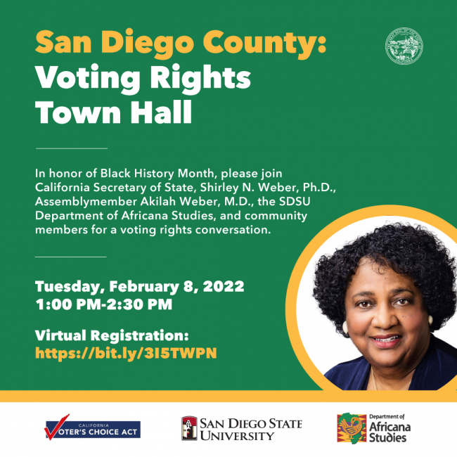 San Diego Voting Rights Town Hall Flyer